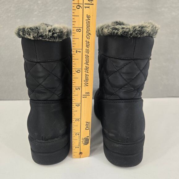 Women's Black Mid-Calf Fur Lined Zipper Boots - Medium - Picture 7 of 10